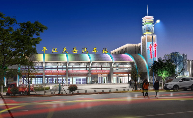 岳陽市平江縣汨羅江沿江風光帶夜景亮化